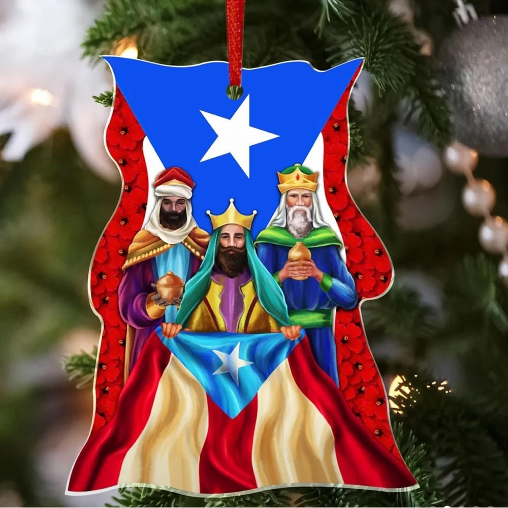 Puerto Rico 🇵🇷 3 Kings Flag 2D Flat Acrylic Christmas Ornament